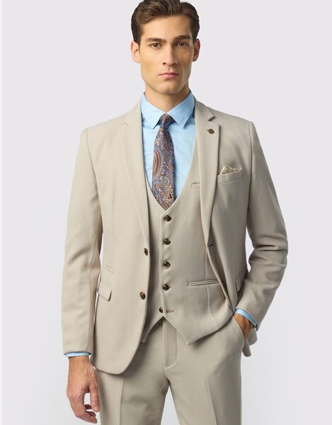 Marc Darcy Slim Fit HM5 Stone Men's Suit Jacket