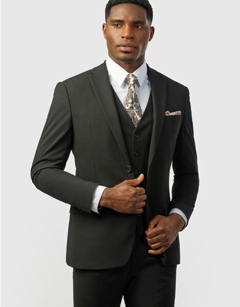Limehaus Slim Fit Black Stretch Men's Suit Jacket