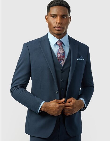 Limehaus Slim Fit Navy Blue Stretch Men's Suit Jacket