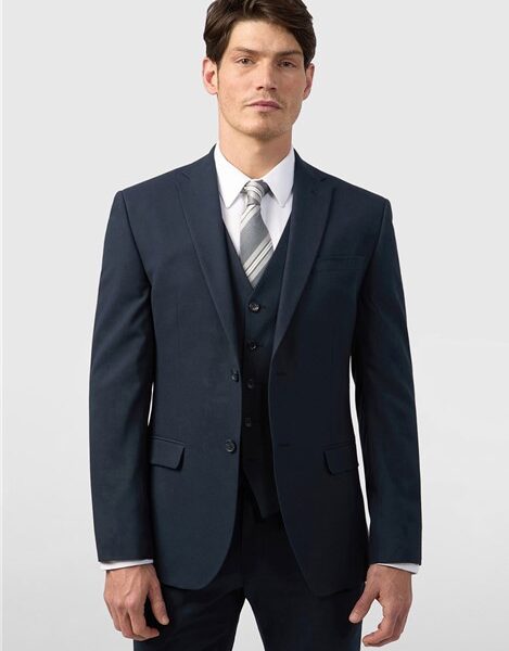 Limehaus Tailored Fit Navy Blue Stretch Men's Suit Jacket