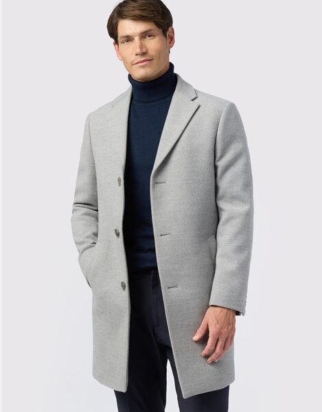 Melka Slim Fit Light Grey Coat
