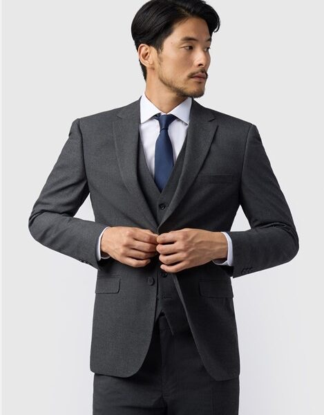 Limehaus Regular Fit Charcoal Grey Stretch Men's Suit Jacket