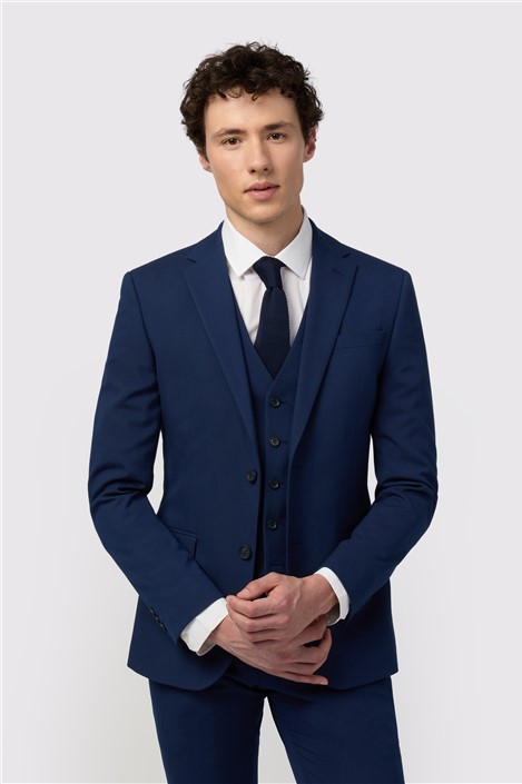 Limehaus Skinny Fit Blue Stretch Men's Suit Jacket