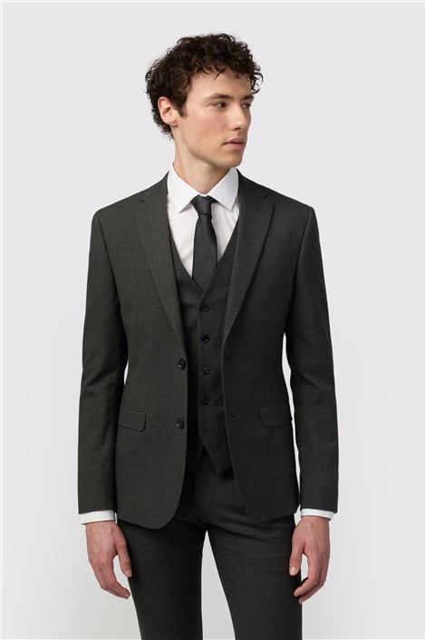 Limehaus Skinny Fit Charcoal Grey Stretch Men's Suit Jacket
