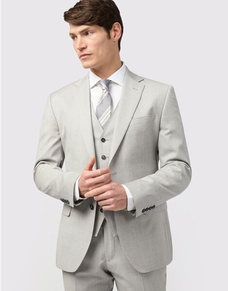 Alexandre Tailored Fit Italian Super 110's Grey Twill Men's Suit Jacket