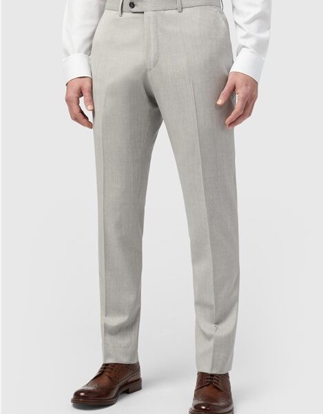 Alexandre Tailored Fit Italian Grey Twill Men's Trousers
