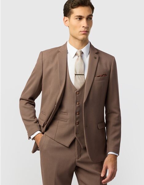 Marc Darcy Tailored Fit HM5 Tan Men's Suit Jacket