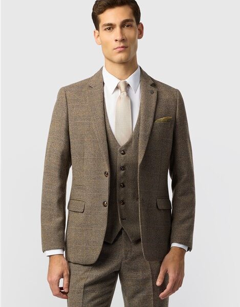 Marc Darcy Slim Fit Kris Tan Tweed Men's Suit Jacket