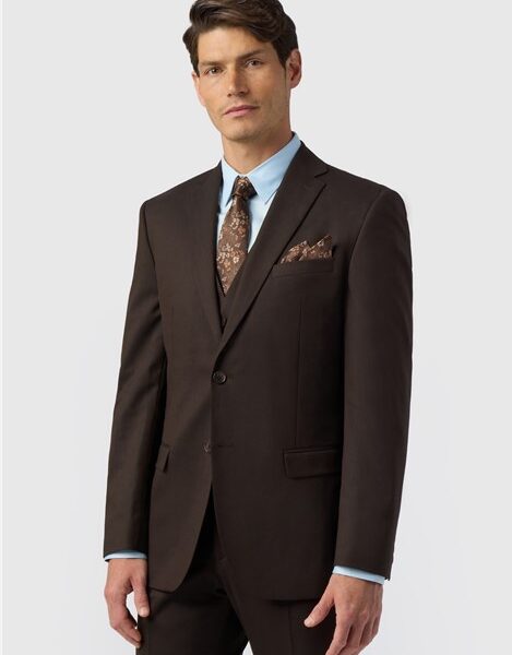 Limehaus HS Tailored Fit Chocolate Brown Men's Suit Jacket