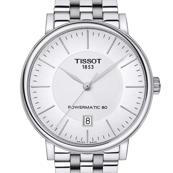 Tissot Carson Premium Powermatic 80 Mens Silver Watch T1224071103100 Stainless Steel - One Size
