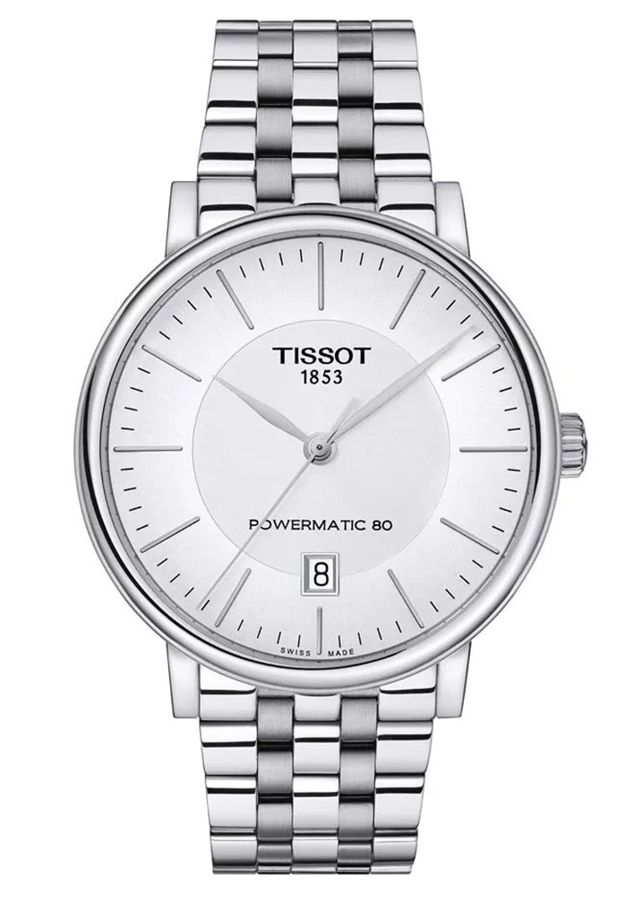 Tissot Carson Premium Powermatic 80 Mens Silver Watch T1224071103100 Stainless Steel - One Size