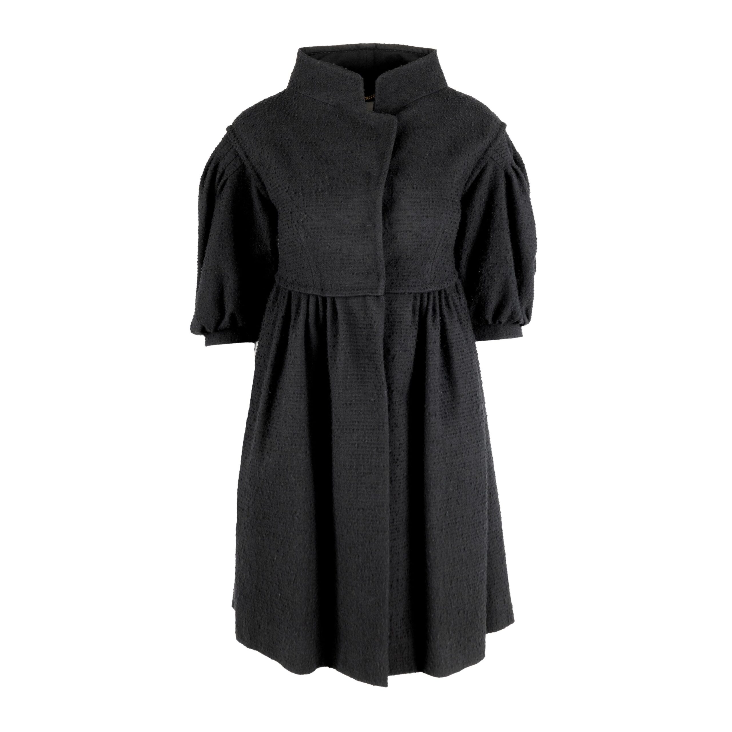 Moschino Pre-owned Womens Balloon Sleeve Dress Coat - '10s - Black Wool - Size EU 36 (Womens)