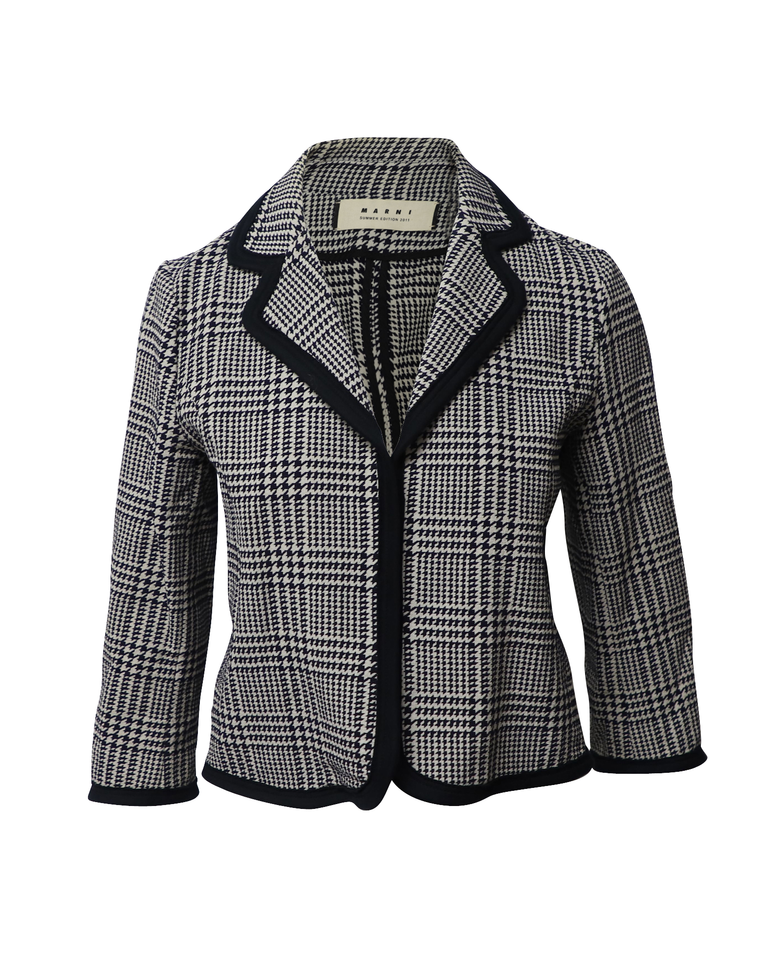 Marni Pre-owned Womens Cropped Checked Jacket in Black Cotton - Size X-Small
