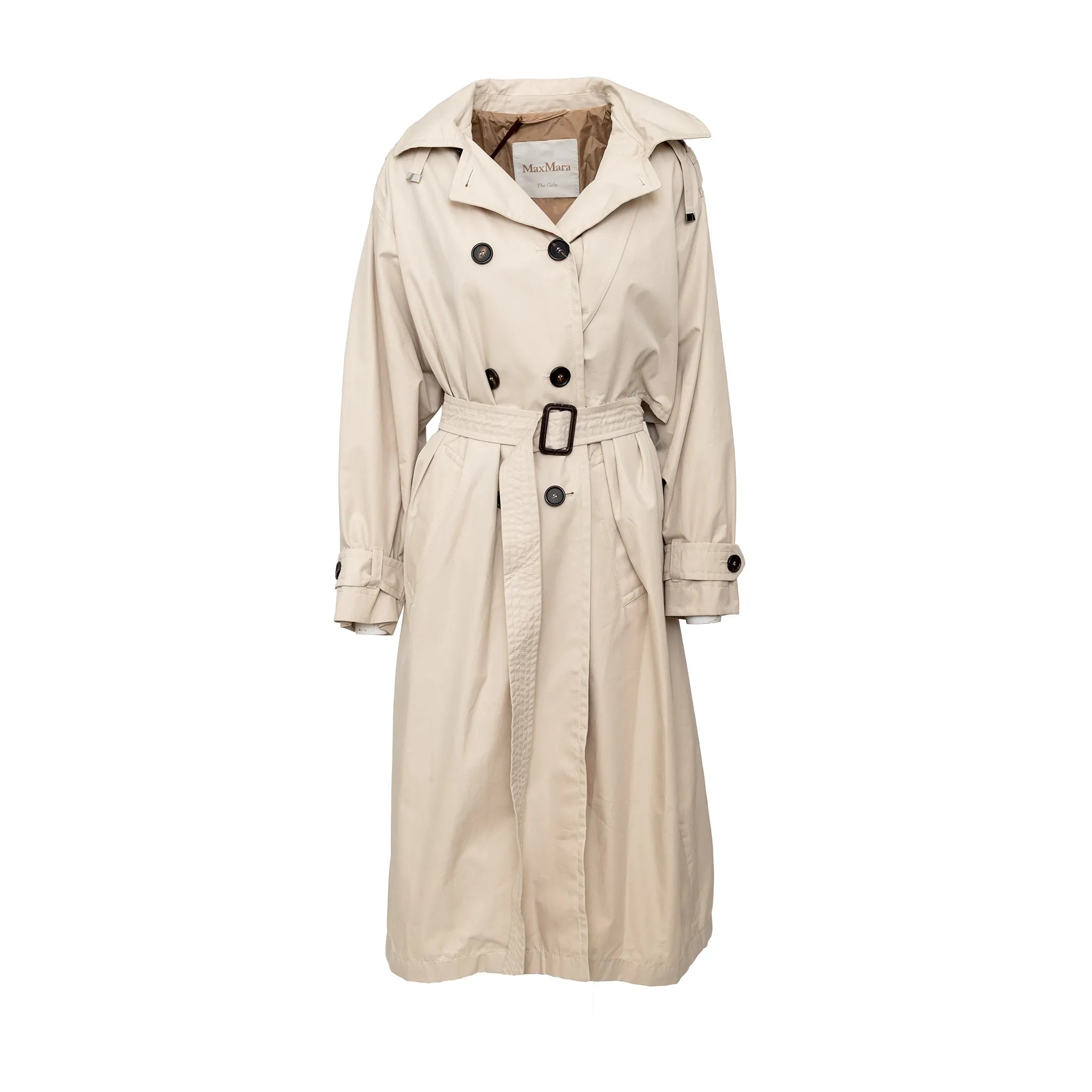 Max Mara Pre-owned Womens Max Trench Coat - '10s - Beige Cotton - Size EU 36 (Womens)