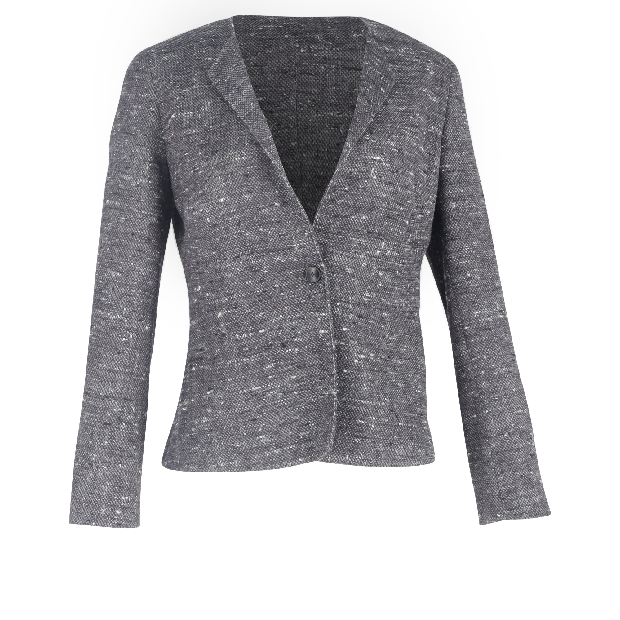 Max Mara Pre-owned Womens Max Single-Breasted Tweed Blazer in Grey Wool - Size 12 UK