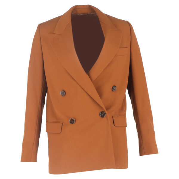 Acne Studios Pre-owned Womens Double-Breasted Blazer with Pockets in Brown - Mocha - Size EU 36 (Womens)