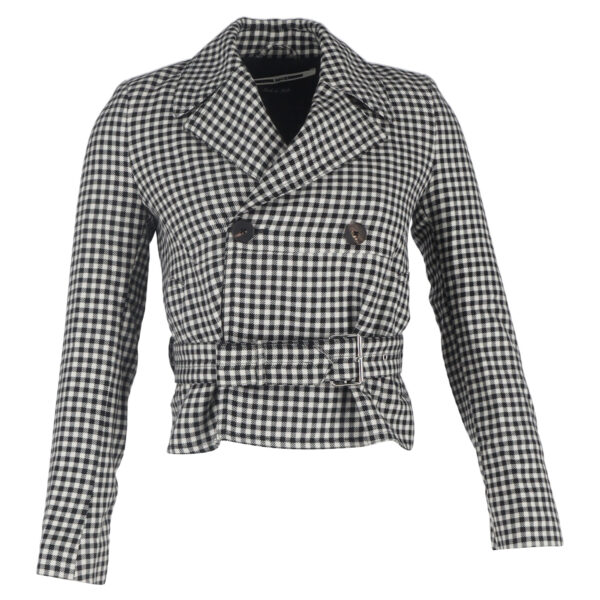 Alexander McQueen Pre-owned Womens MCQ by Gingham Blazer in Black and White Cotton - Size EU 36 (Womens)