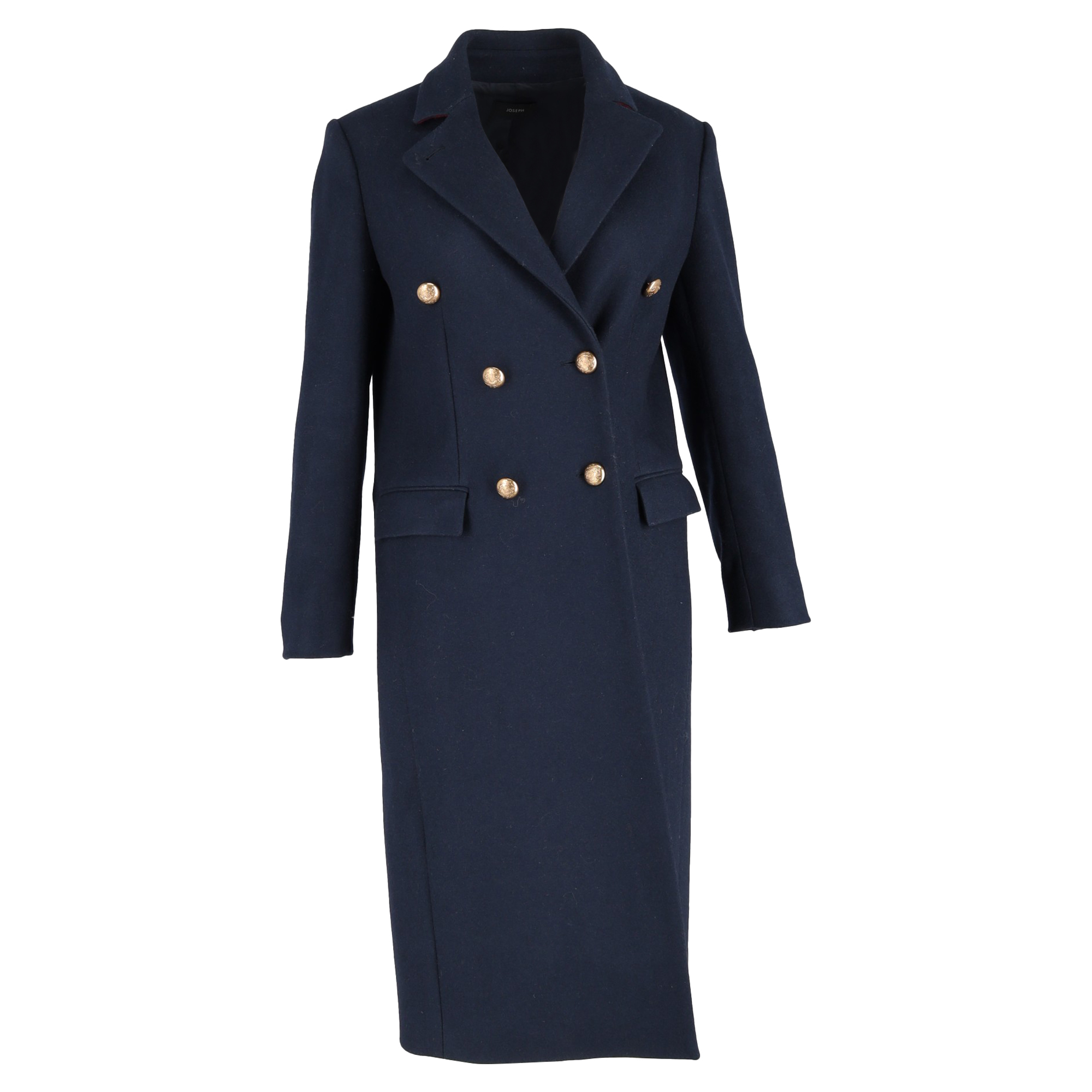 Joseph Pre-owned Womens Double-Breasted Coat in Navy Blue Wool - Size X-Large