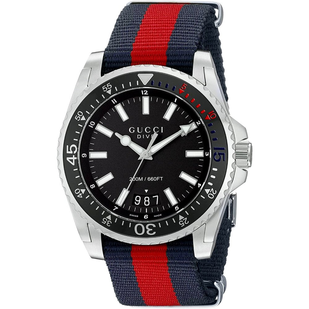 Gucci YA136210 Black Dial Mens Watch - Neon Multi Stainless Steel - One Size
