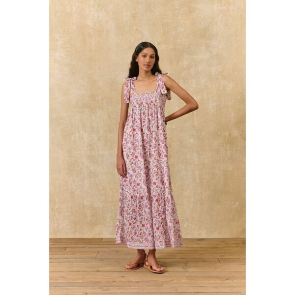 Marcelette Floral Maxi Dress with Knotted Straps
