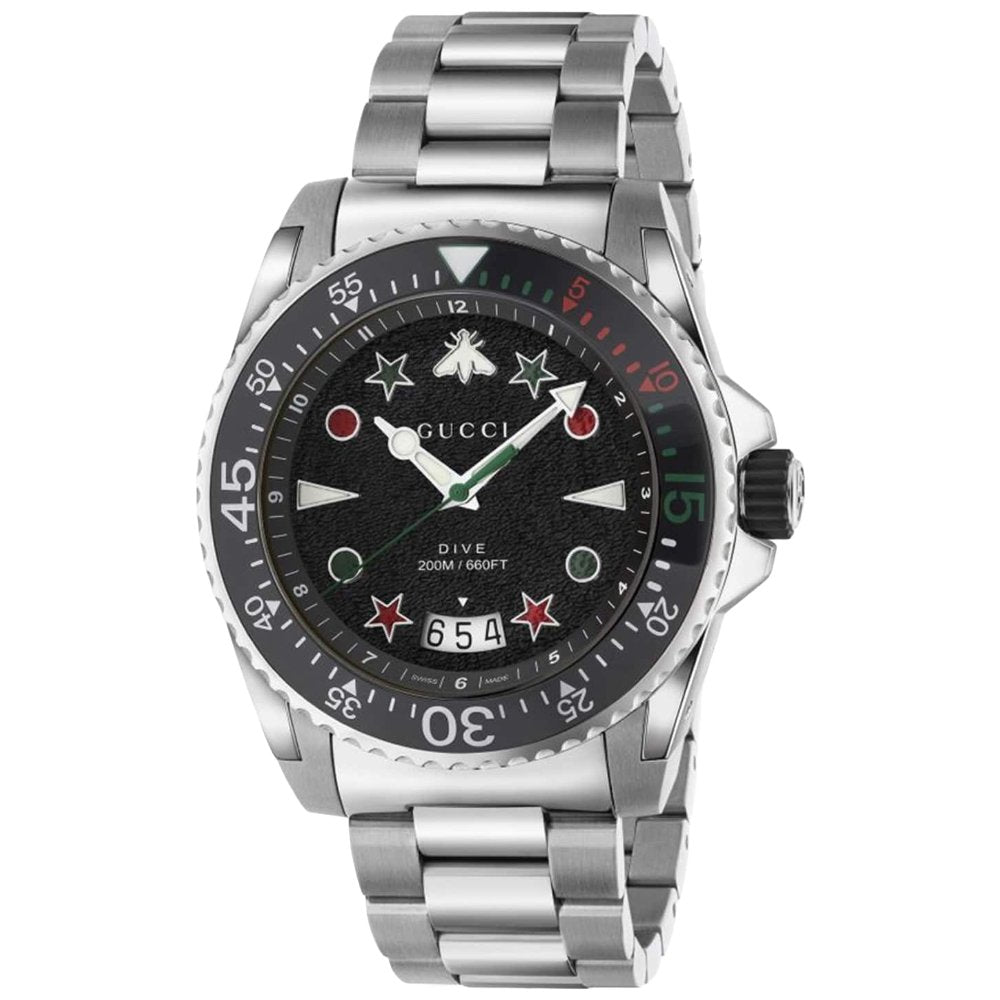 Gucci YA136221 Dive Mens Watch - Silver Stainless Steel - One Size