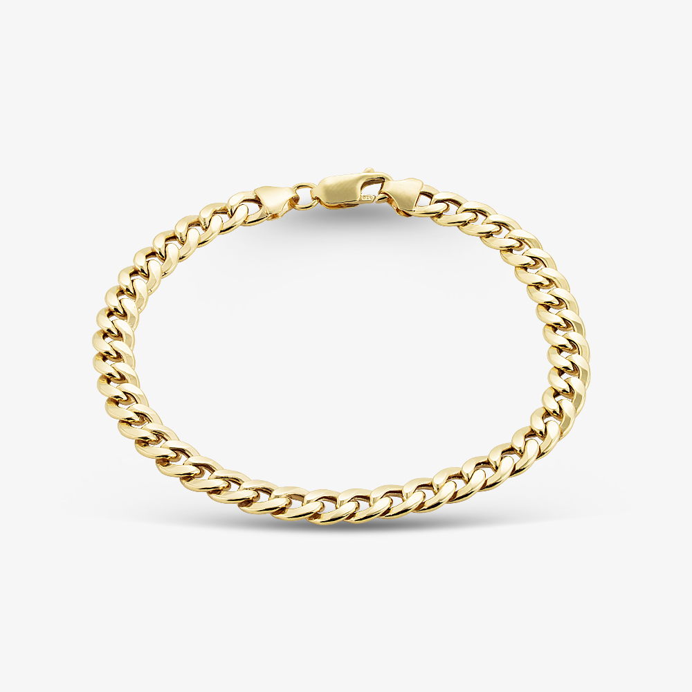 Gold Classic 9ct Yellow Gold 7.5 Inch Curb Chain Bracelet HCOC-580-9Y-7.5