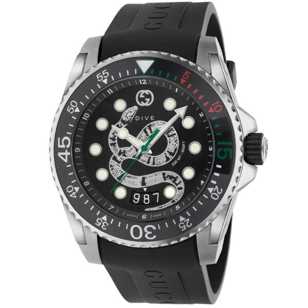 Gucci YA136217 Black Snake Dial Mens Watch - One Size