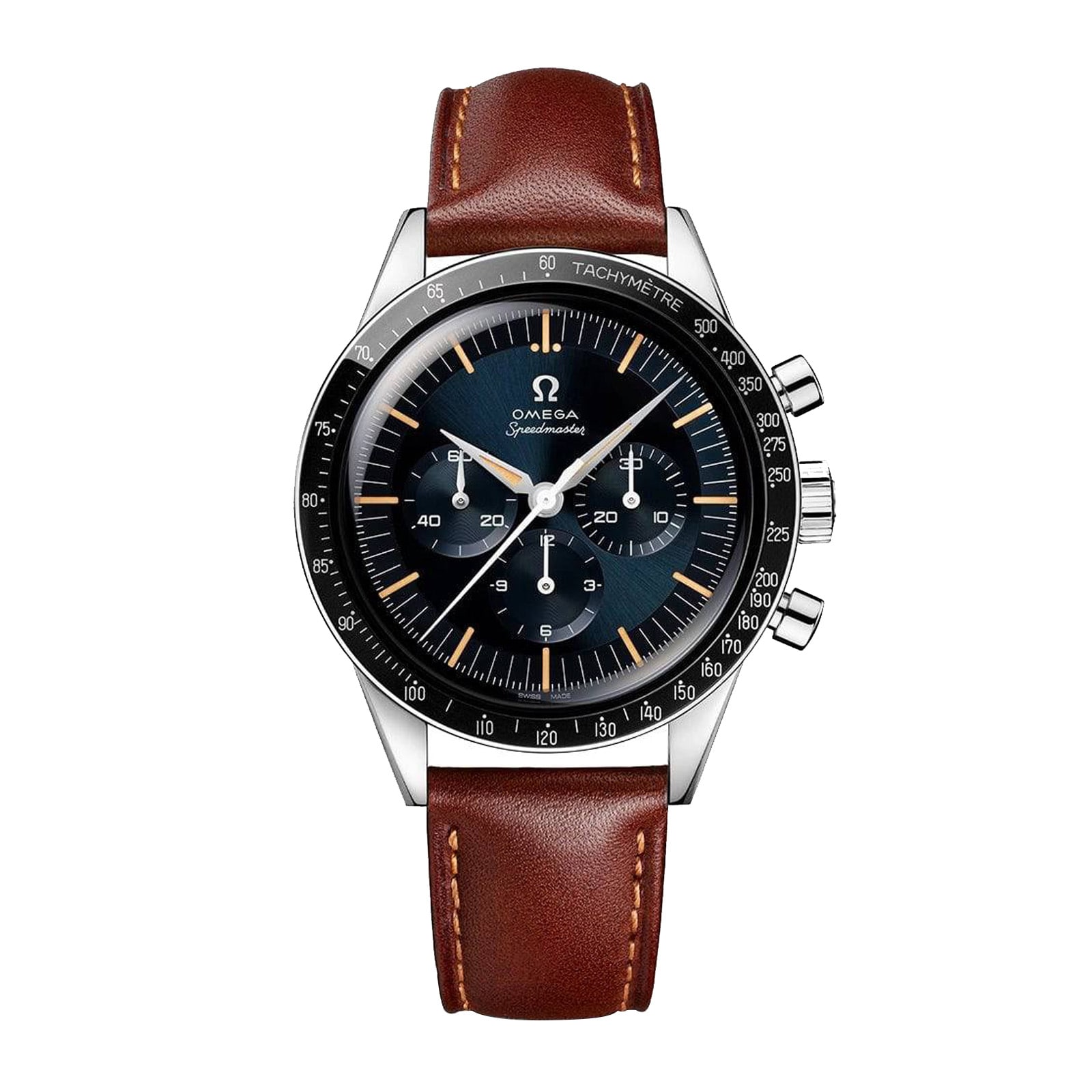 Speedmaster Anniversary Series 40mm Mens Watch Blue -Brown Leather Strap