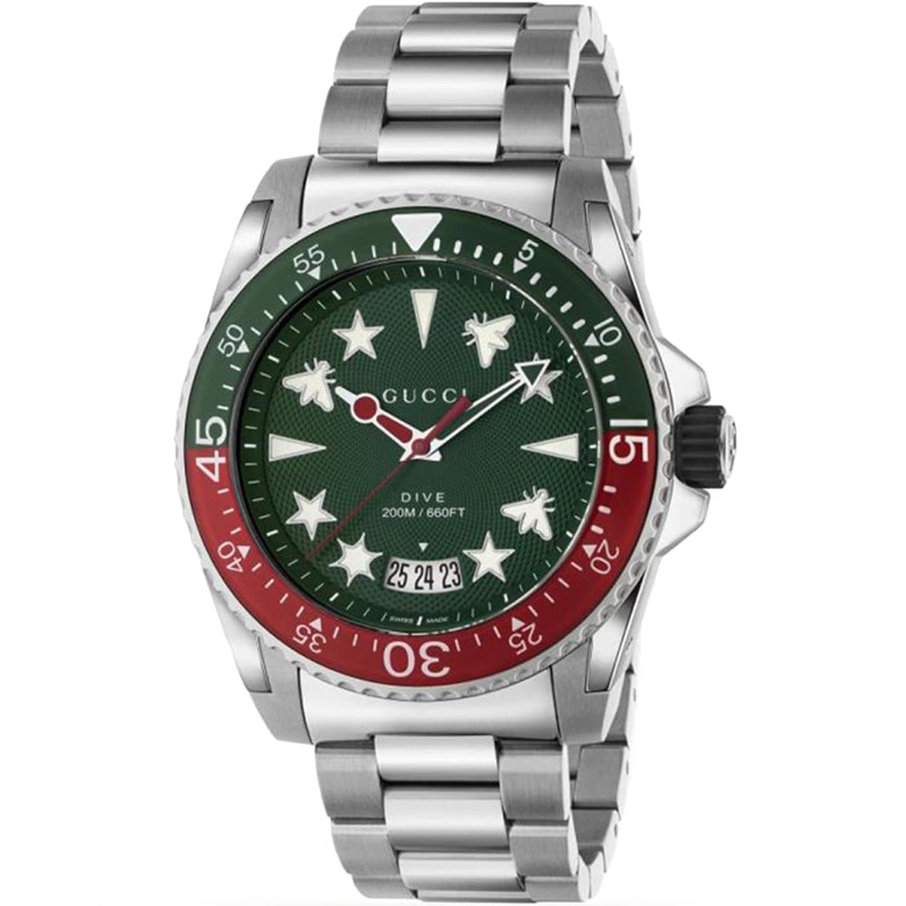 Gucci YA136222 Dive Mens Watch 45mm - Silver - One Size