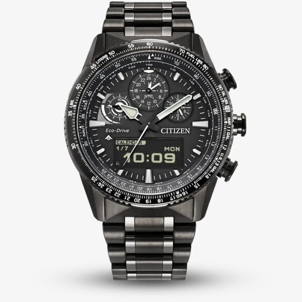 Citizen Mens Promaster Skyhawk Black Dial Grey Stainless Steel Watch JV2005-58E