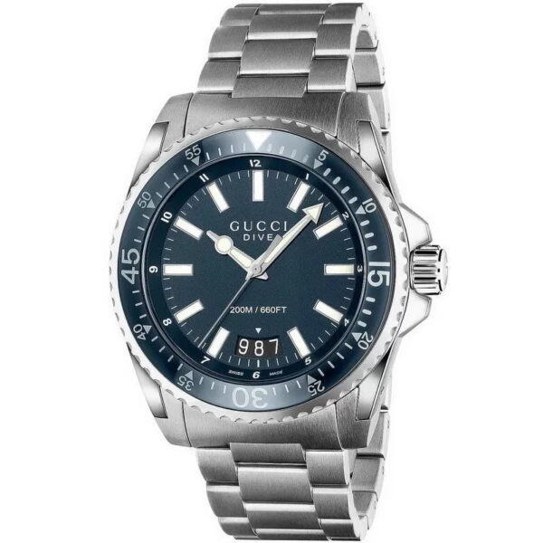 Gucci - Dive Stainless Steel Bracelet Blue Dial Mens XL Watch - One Size