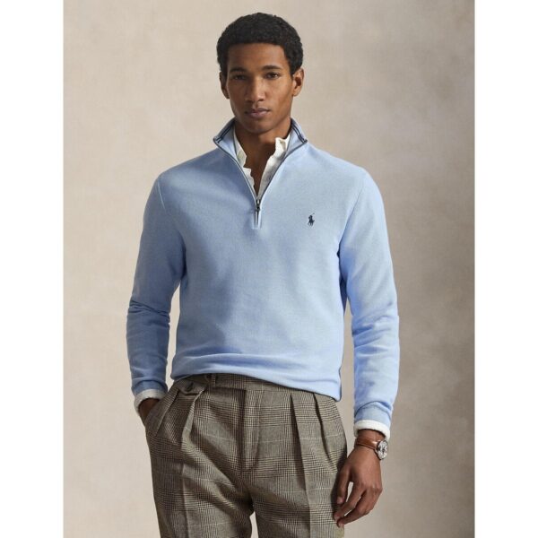Quarter-Zip Jumper in Cotton Pique