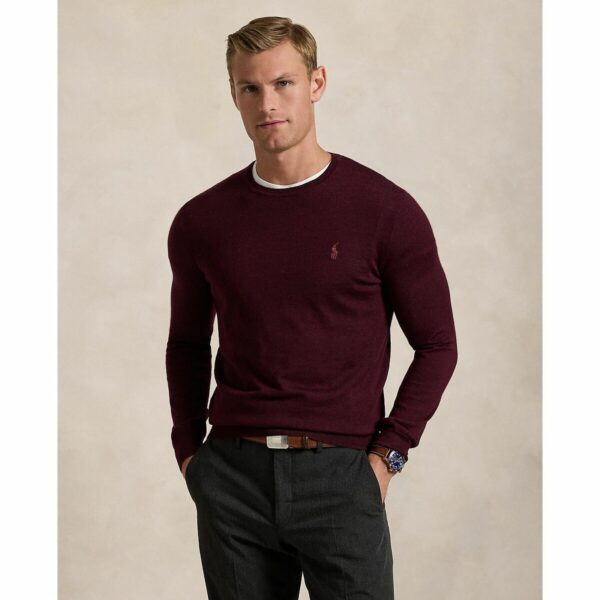 Slim Fit Crew Neck Jumper in Washable Wool