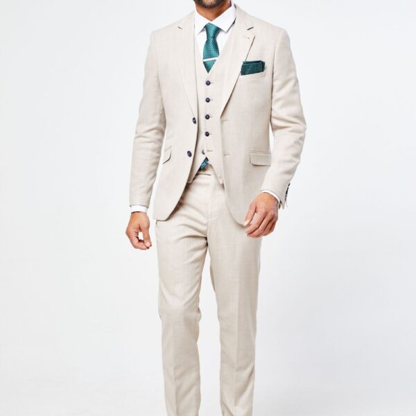 Miami Beige Three Piece Suit
