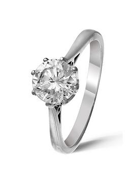 Love Diamond 18 Carat White Gold 1 Carat Brilliant Cut Diamond Solitaire Ring