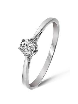 Love Diamond 9 Carat White Gold 25Pt Diamond Solitaire Ring