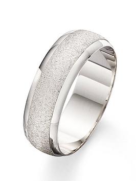 The Love Collection 9 Carat White Gold Patterned Wedding Band 7Mm