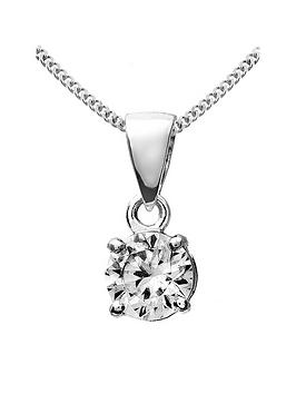 Love Diamond 9Ct White Gold 50 Point Diamond Solitaire Pendant