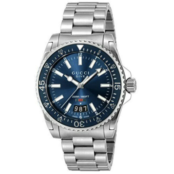 Gucci - Dive Stainless Steel Bracelet Blue Dial Mens Watch - One Size