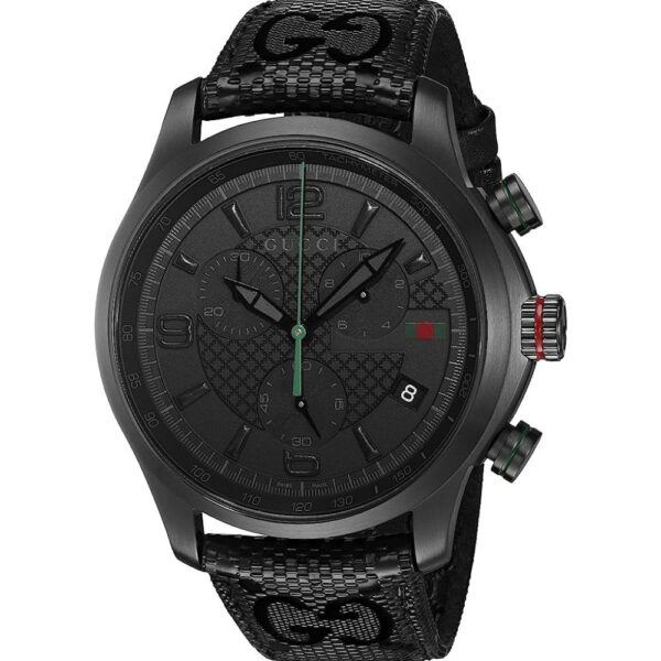 Gucci YA126244 G-Timeless Chronograph Mens Watch - Black - One Size
