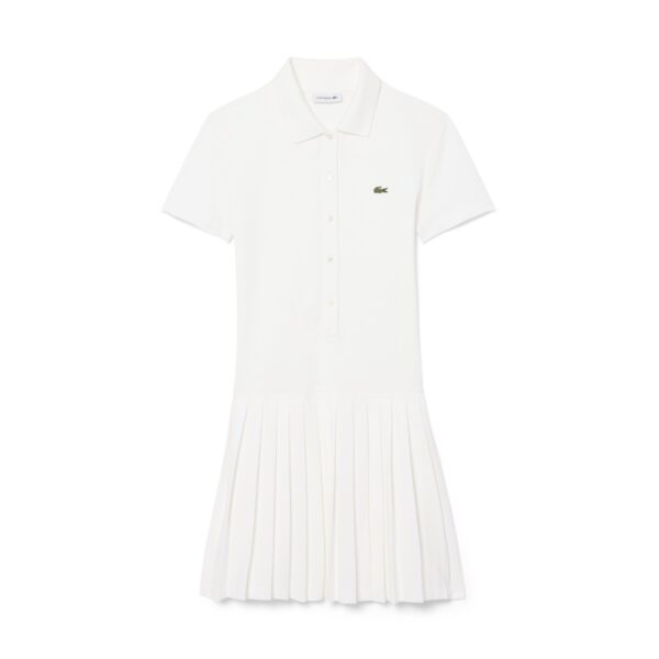 Short Sleeve Pleated Polo Shirt Dress