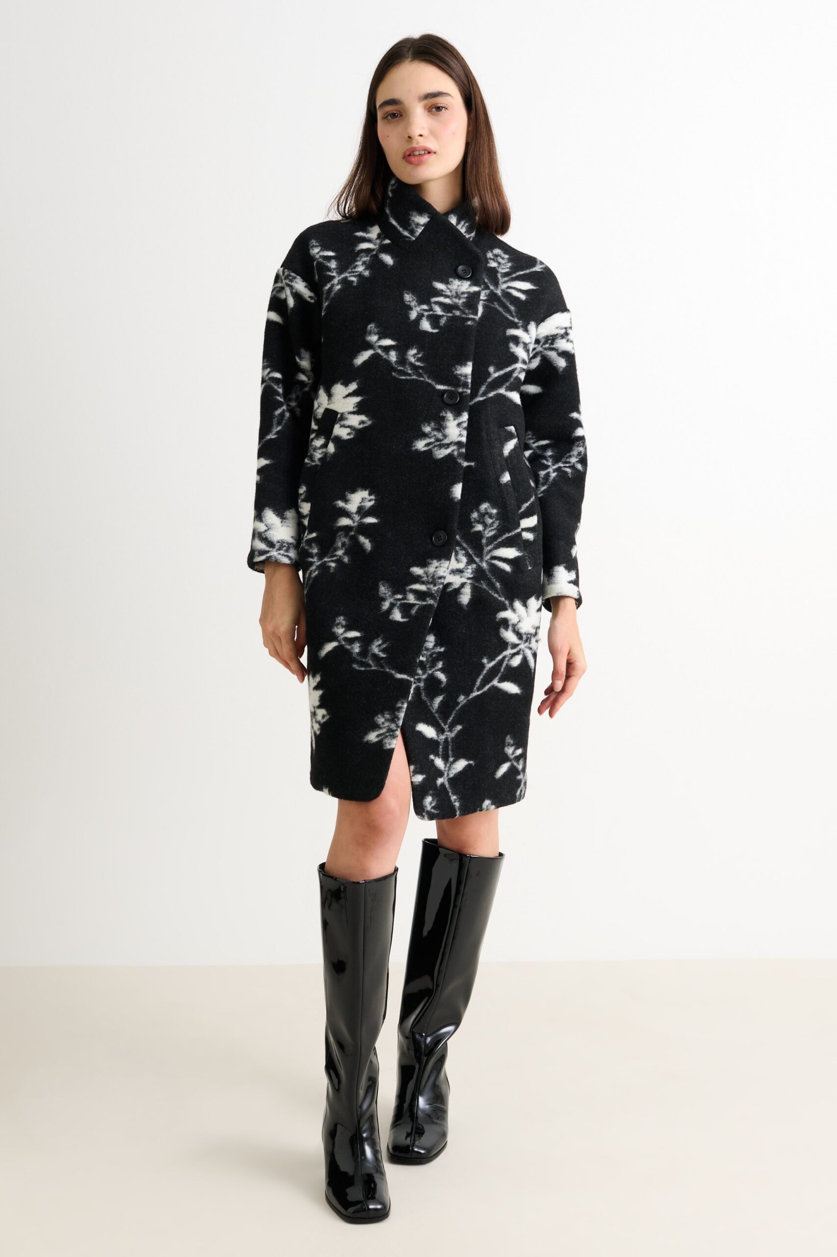 Donalda Power Bloom Funnel Neck Coat