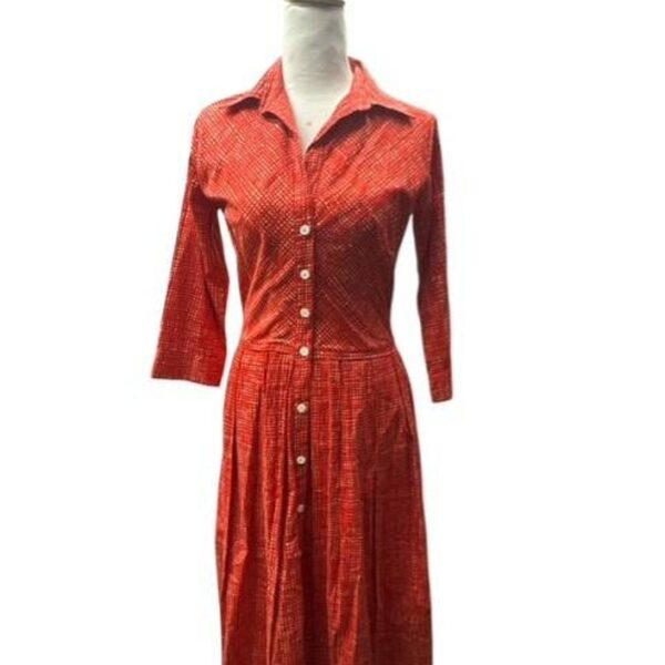 Samantha Sung Shit Dress With White Dots Red Size: Xs