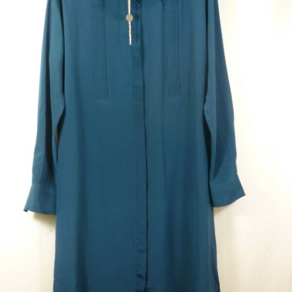 Diane Von Furstenberg Shirt Dress -100% Silk Teal Size: S