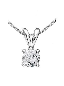 Love Diamond 9 Carat White Gold 33 Point Diamond Solitaire Necklace