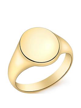 The Love Collection 9Ct Gold Oval Signet Ring