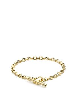 The Love Collection 9Ct Gold T Bar Belcher Chain Bracelet