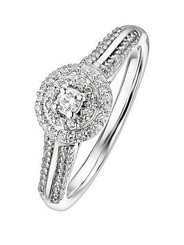 Love Diamond 9Ct White Gold 0.25Ct Diamond Ring
