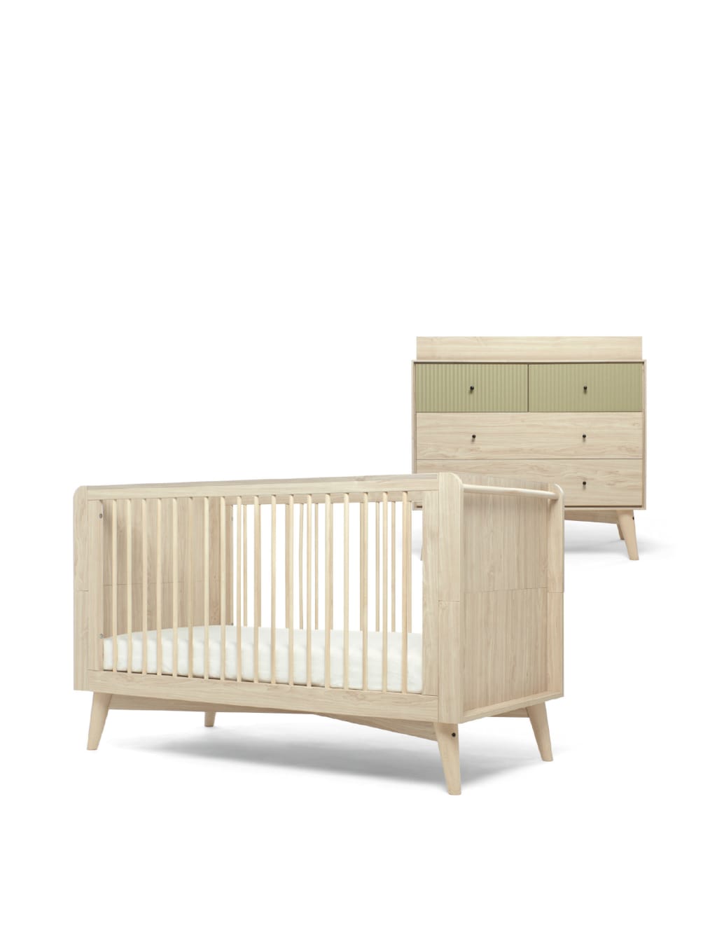 Mamas & Papas Coxley 2 Piece Cotbed Set with Dresser Brown