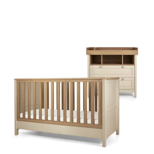 Mamas & Papas Harwell 2 Piece Cotbed Set with Dresser Beige